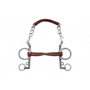 Mors Pelham METALAB Pinchless cuir, branches longues